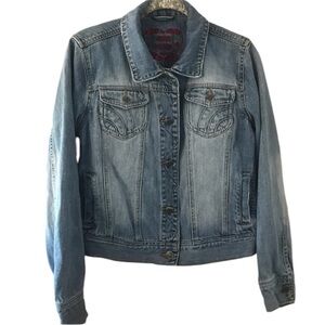 Jade Rocks Button Up Western Denim Jacket Size Large